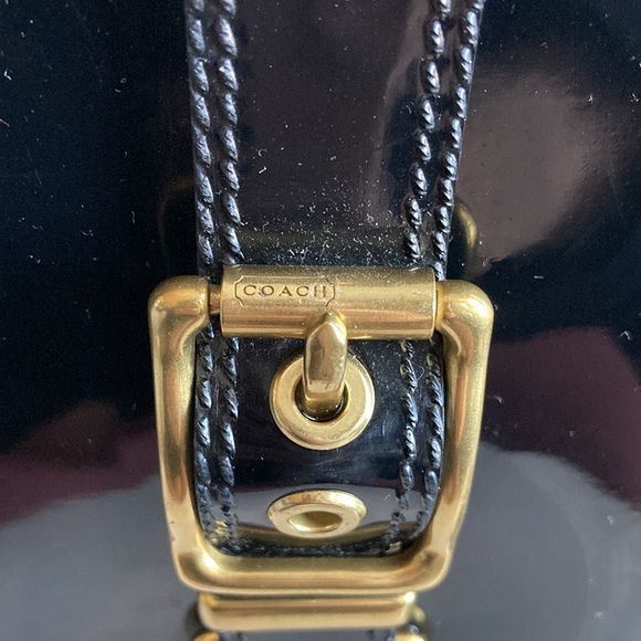 Coach Tasha Signature Gold Buckle Black Long Rain Boots Size 6M - Picture 8 of 16